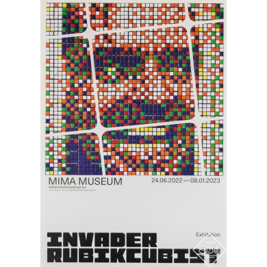 Original vintage exhibition poster Invader from 2022 -...