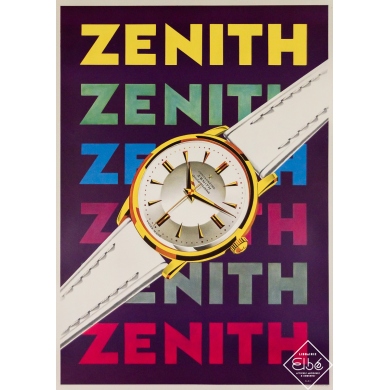 Affiche ancienne originale de publicité - Zenith - Circa 1950 - 85 par 58 cm