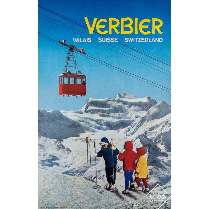 Original vintage travel poster Verbier - Circa 1960 - 39.96 by 25.39 inches