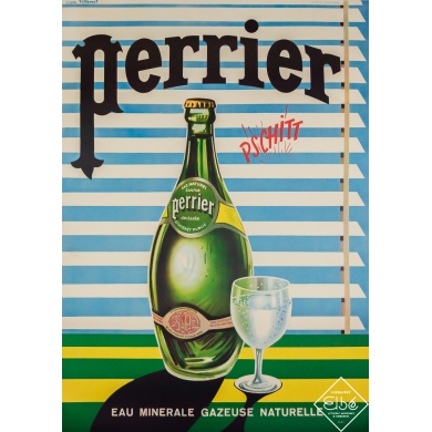 Affiche ancienne Perrier d’après Villemot Circa 1980