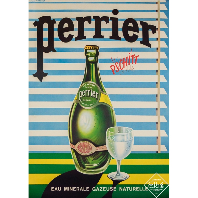 Affiche ancienne Perrier d’après Villemot Circa 1980