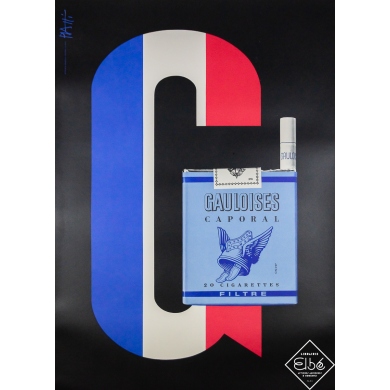 Affiche ancienne originale de publicité - Gauloises - Celestino Piatti - 127 par 91 cm