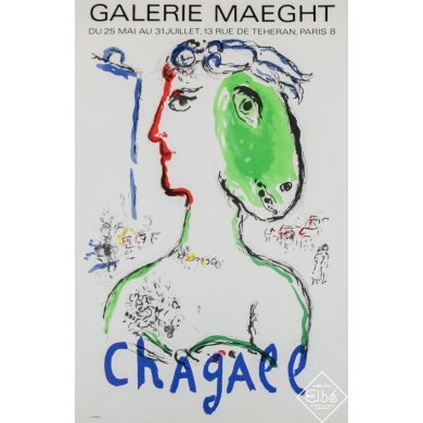 Original vintage exhibition poster Chagall from 1972 -...