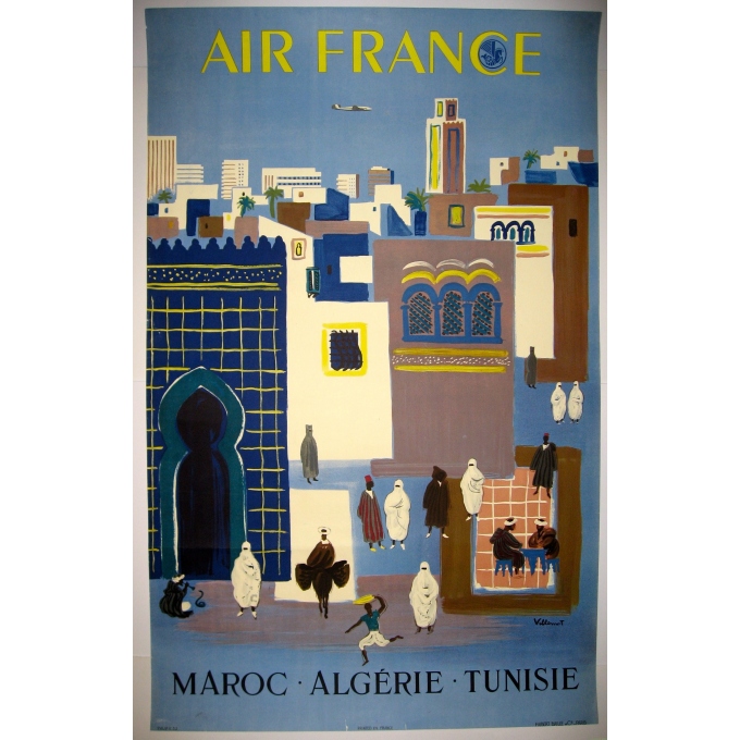 AIR FRANCE MAROC ALGERIE TUNISIE Affiche originale