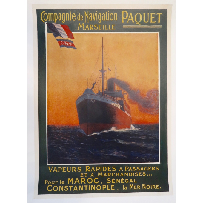 1920s Marseille Paris France Ocean Liner Art Travel Advertisement Poster Print