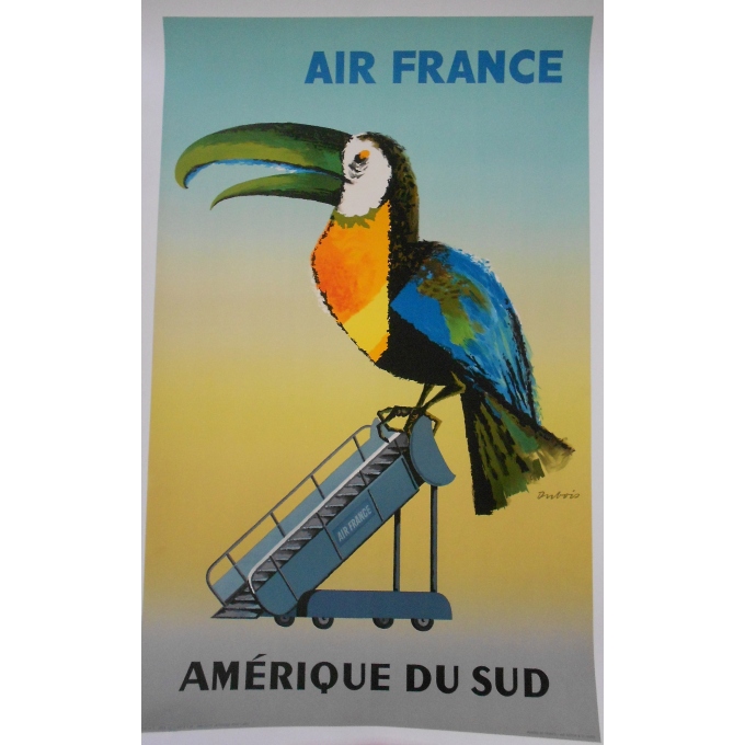 AIR FRANCE SOUTH AMERICA orignal french vintage poster 1956