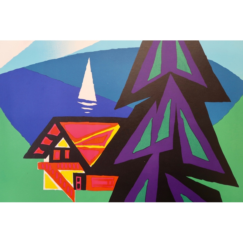 Affiche ancienne de voyage - Auriac - M.E.A Switzerland - Circa 1960 - 3