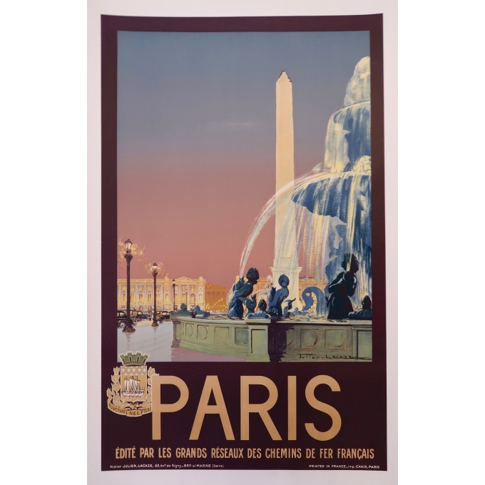 Affiche ancienne - Paris - Julien Lacaze - 1930