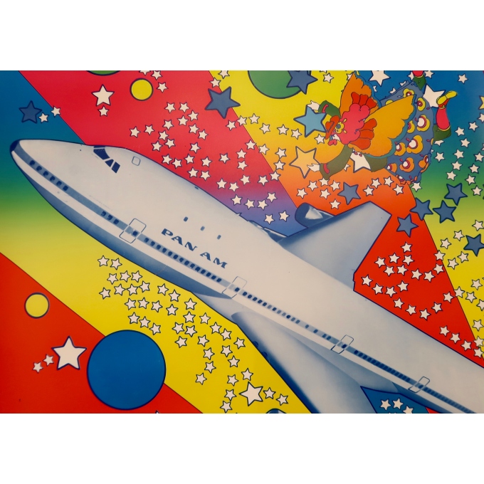 Affiche ancienne de voyage - Peter Max - Panam 747 - 1969 - 3