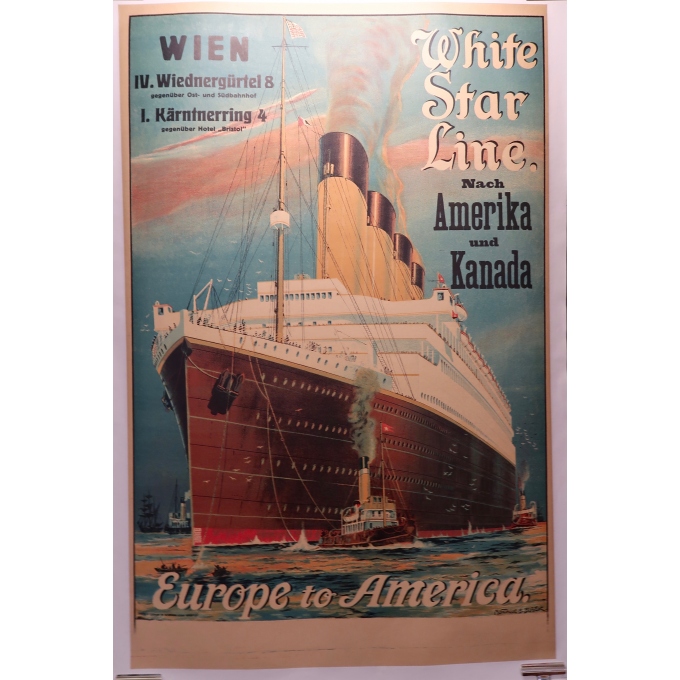 Affiche ancienne - White Star Line - 1912 - Montague B Black