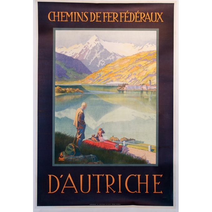 Poster of the federal railways of Austria staging the Zellersee lake