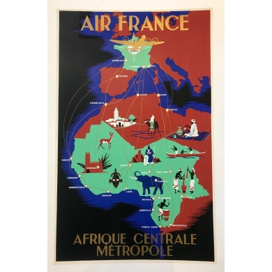 Affiche Air France Afrique Centrale
