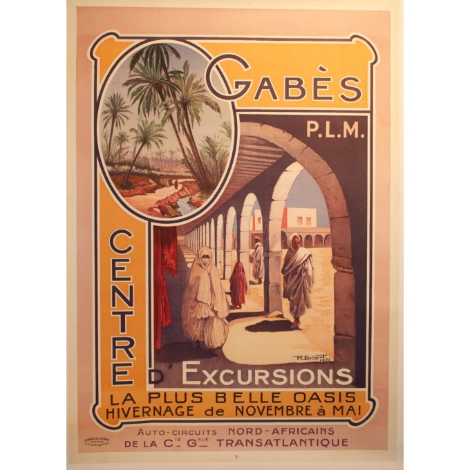 Affiche Gabès PLM - Centre d'excursions Elbé Paris