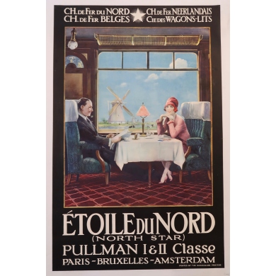 Affiche ancienne de voyage Etoile du Nord 1927