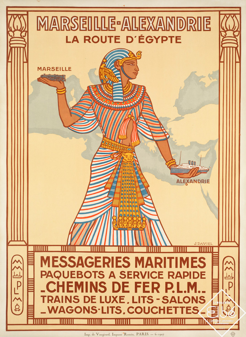 Affiche Marseille Alexandrie PLM Daviel 1927